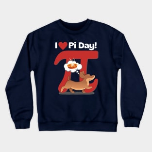 I Love Pi Day Dachshund Red Crewneck Sweatshirt